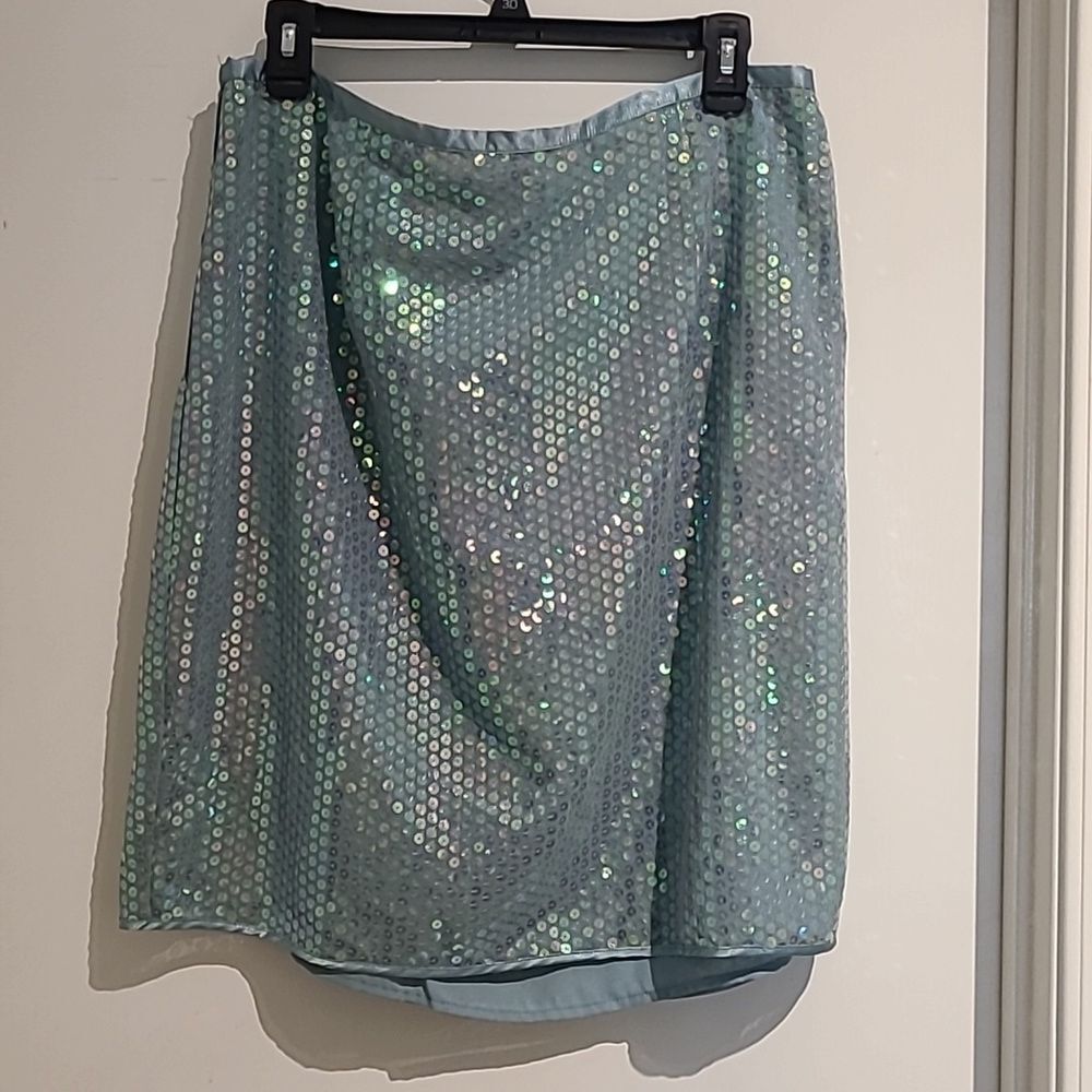 Sequence satin skirt